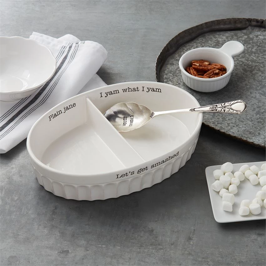 Mud Pie CIRCA DIVIDED POTATO BOWL SET 2 Mud Pie CIRCA DIVIDED POTATO BOWL SET