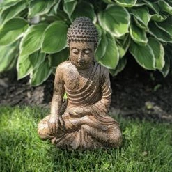 Grasslands Road Seated Buddha Meditating Statue 15" Tall